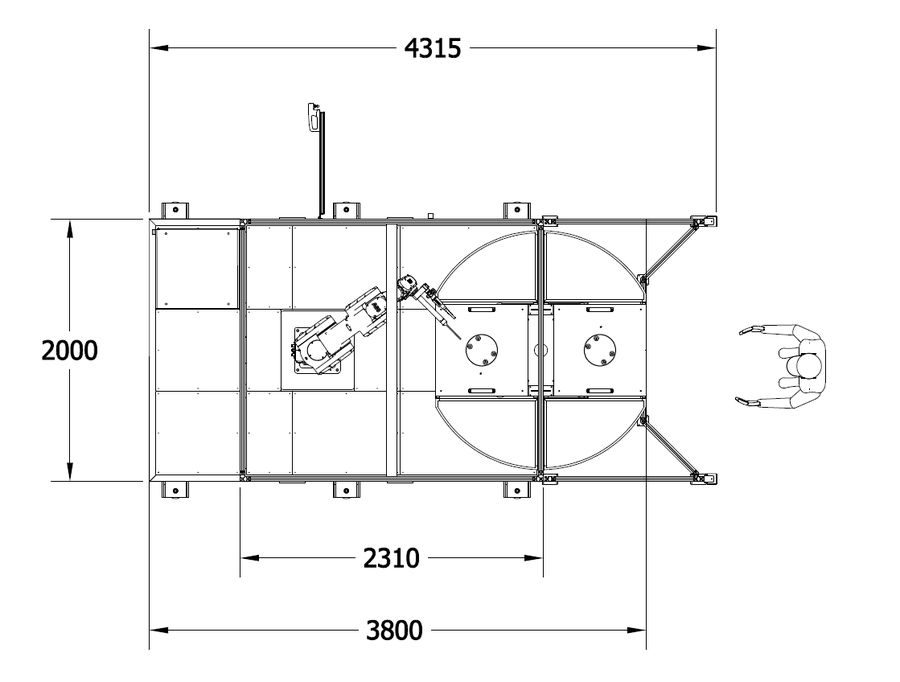 Layout quotato della cella